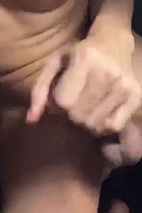 Big dick ladyboy jerks and cums like crazy