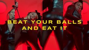Beat Your Balls And Eat It- Ebony Femdom Goddess Rosie Reed CBT And Cum Eating Instruction Domination POV- standard definition
