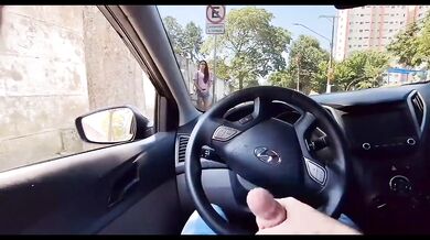 Risky masturbation for a hot girl who was looking at me from the bus stop!