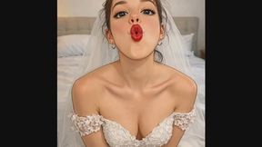 Wedding kissy face
