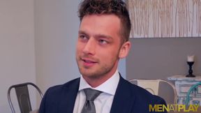 MENATPLAY - Gay hunks Damon Heart and Logan Moore anal breed