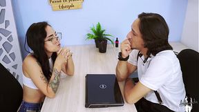 My friend and I gossip about how the boss's girlfriend fucks the secretary