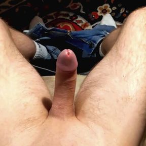 Uncut Hung College Jock Jerks Off While Studying