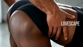 sweaty ebony pounded at the gym