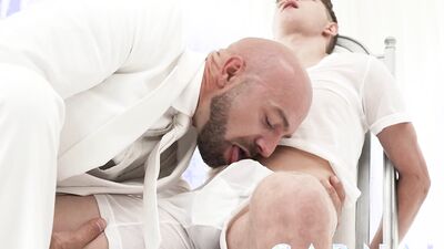 Innocent boy seduced to orgasm by DILF, DILF Daddy, and their big cocks