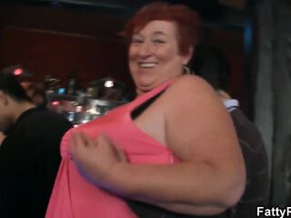 Biggest tits big beautiful woman have joy in the bar