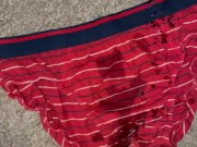 Pee on my red briefs and the carpet
