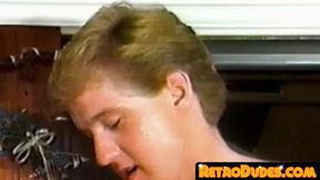 Vintage gay fellatio and mutual jerk off with horny studs