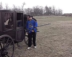 Horny hot brunette babe loves to roam the countryside masturbating and unleashing the lust of voyeurs before fucking