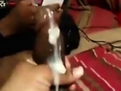 Very Huge Cock Black Explodes With Helping Hand