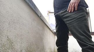 urinating in my trousers seeing from the balcony
