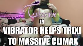 Vibrator helps trixi to massive climax