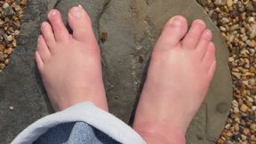 POV Enjoying the Feels of Spring Under My Feet in My Rock Garden. Sensual & Sexy!
