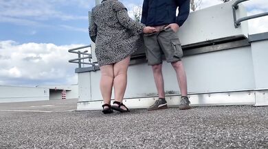 Chubby bbw milf caught pissing in public outdoors in rain