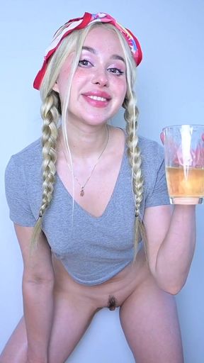 Must-share moment from &quot;FIRST TIME pissed on! Lots of pee on my face, piss in my mouth! Huge golden shower of amateur&quot;