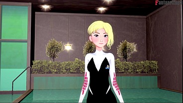 Gwen Stacy bikini RED POV sex - Marvel - Full & Pov version on Sheer & PTRN: Fantasyking3