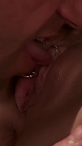 Tattooed brunette girl moans while getting her pussy licked and fucked   Clip 1