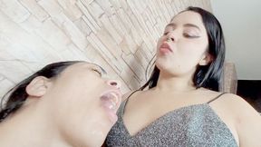 TWO CRUEL PERVERSE DOMINATRIXES SPITTING ON THE STUPID GIRL - BY ANITA THOMPSON AND THAY FLORES - CLIP 5