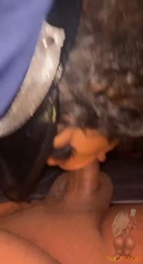 BUSTY EBONY BABE OFFICER MYA STAXXX GETTING HER HUGE TITS NUTTED ON WHILE SUCKING COCK !!