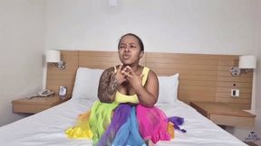 To get candy, you'll have to swallow my farts and lick my ass, you ugly creature. By Veronica Lins and Ananzinha Cam Babi.