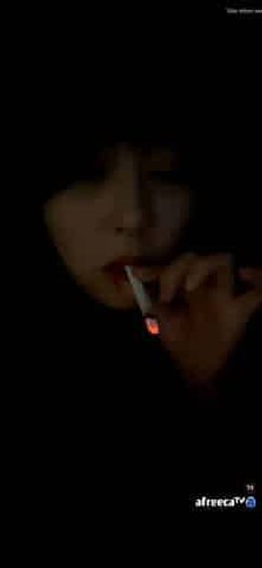 Korean Girl Smoking spits