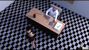 Big booty coed MILF sucks dick while alien criminal swallows dick