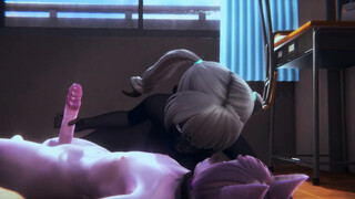 Furry Hentai Cat Skunk and wolf Threesome in class.mkv