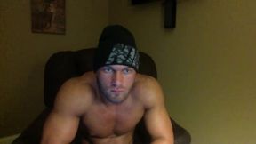 Muscled Guy Jerks Off to Climax