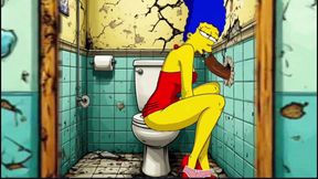Married Housewife Gets Fucked in a Dirty Toilet. Cartoon Parody