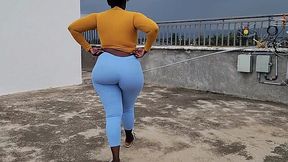 Big oiled up ass bouncing on that cock real hard after she teased me