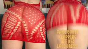 PAWG Booty Clapping off Red Lace Dress 4K
