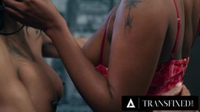 TRANSFIXED - Horny Leilani Li SNEAKS Her Big Cock Inside Boss Destiny Mira's Pussy! OFFICE CREAMPIE