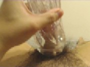 【オナホ オナニー】エロASMR 透明オナホでシコシコ自慰 ：素人＆個人撮影