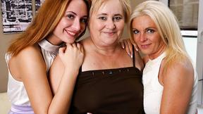 ”Two matures licking a teen cunt”