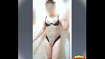 Femboy sexy leopard lingerie