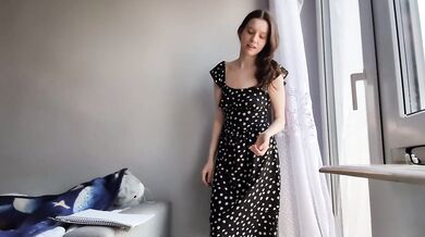 Her boss counts down while she fights to hold it in her tight dress