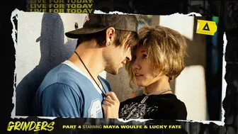 Lucky Fate fucks Maya Woulfe's tight pussy hard outdoors