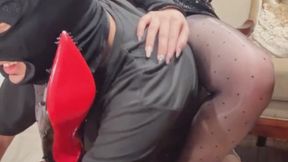 Heel insertion replacement: black, red Christian, and white Christian Louboutin, using my saddle