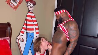 A handsome blond guy gets fucked by black Santa Claus in this hot video