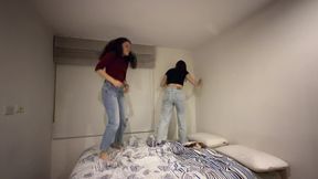 We Had Fun Playing in Bed to Jump
