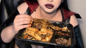 VAMPIRE BBW GAINING WEIGHT CHINESE FOOD BIG BELLY STUFFING