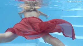 Russian beautiful beautiful babe lustful in the pool