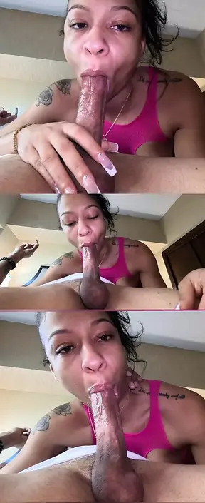 Ebony Goddess Tiff Rays throated and facialized