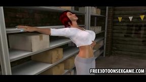 Threesome Fun With Two Sexy 3D Cartoon Cuties At The Garage