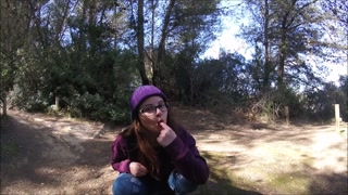 Cute teen leggins walk , piss ,  POV