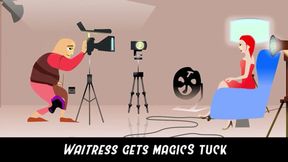 Waitress Eve gets Magic foot stuck