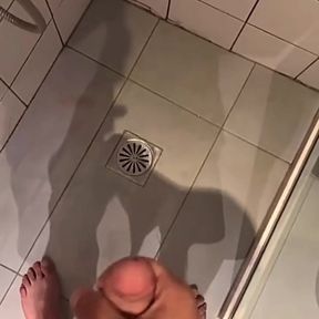 cumshot in the shower