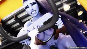 Overwatch widow was fucked hard in the anal while training at the gym.