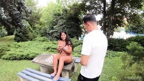 Sorority girl Ayda in homemade threesome with big dick