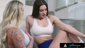 GIRLSWAY - Personal Trainer Taylor Wild Gets FREE USED By MILF Adira Allure Next To Her Client